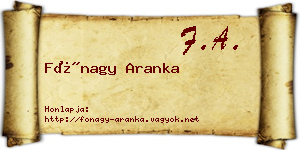 Fónagy Aranka névjegykártya